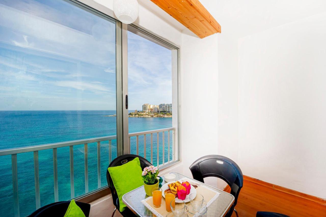 Spinola Bay Top Floor Seafront 3 Bedroom Apartment With Panoramic Sea Views - By Getawaysmalta سانت جوليان المظهر الخارجي الصورة