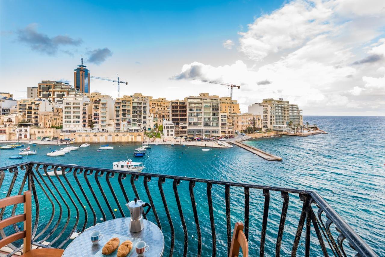 Spinola Bay Top Floor Seafront 3 Bedroom Apartment With Panoramic Sea Views - By Getawaysmalta سانت جوليان المظهر الخارجي الصورة
